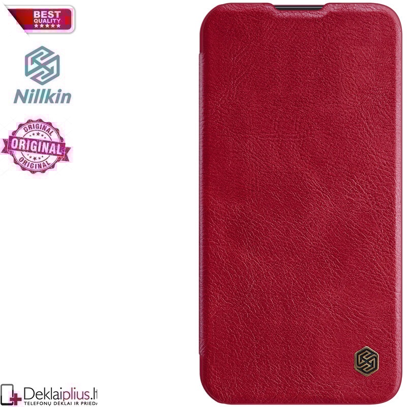 Odinis dėklas Nillkin qin pro serijos - raudonas (telefonui Apple Iphone 13 Pro) Odinis dėklas Nillkin qin pro serijos - raudonas (telefonui Apple Iphone 13 Pro)